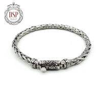 DSP สร้อยข้อมือเงินถักเปียเส้นเดี่ยว ลายหางกระรอก เงินแท้ 925 : DSP 925 Sterling Silver Braided Bracelets [CLSP0031]