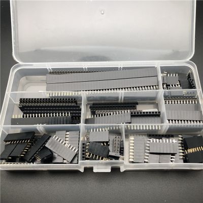 120Pcs 2.54mm Straight Single Row PCB Board Female Pin Header Socket Connector Strip Assortment Kit for Arduino Prototype Shield