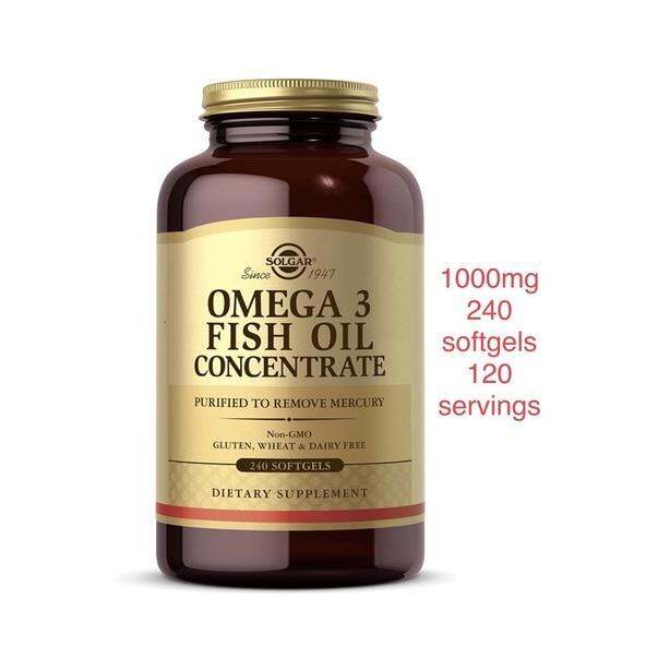 New Spot Solgar Omega3 Fish Oil Concentrate 240 Softgels Contains
