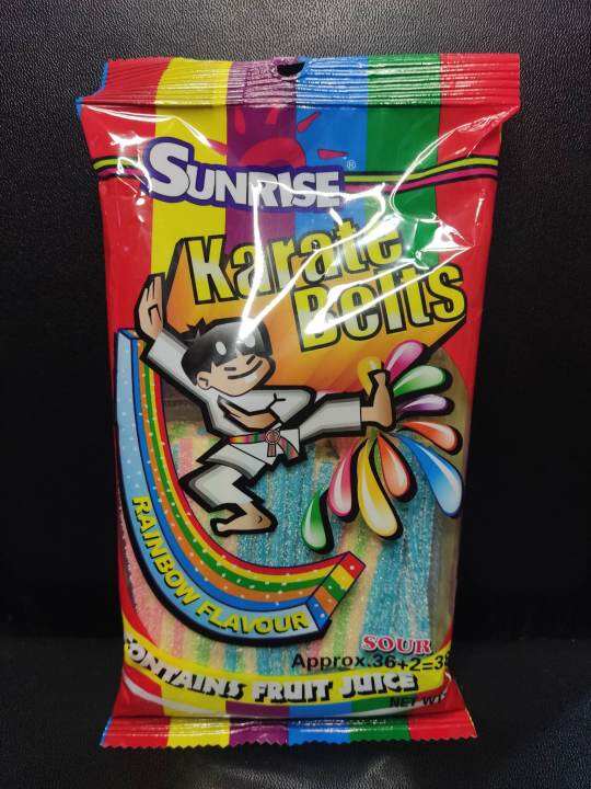 Sunrise Karate Belts Rainbow Flavour Sour Candy 38pcs Lazada PH