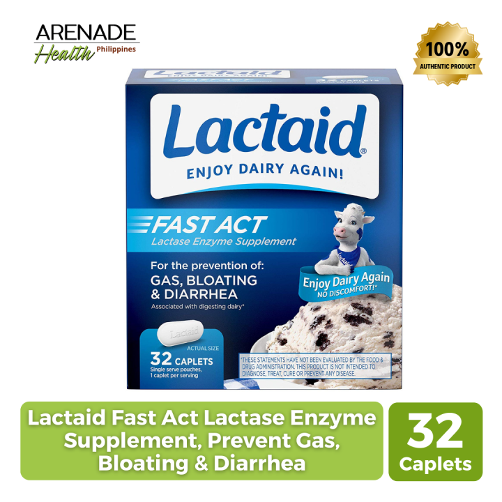 Lactaid Fast Act Lactase Enzyme Supplement Prevent Gas Bloating