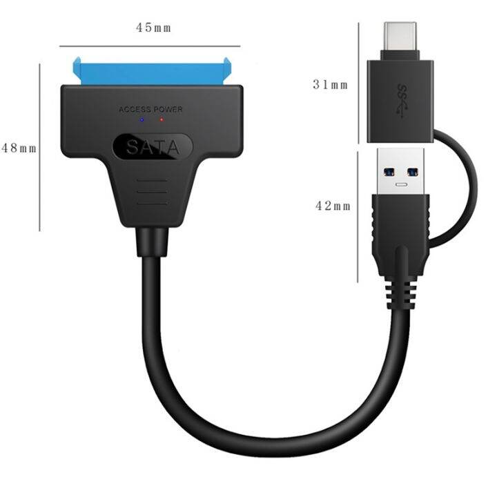 2-in-1-sata-to-usb-3-0-cable-sata-to-type-c-external-hard-drive-22pin-converter-adapter-for-2-5-inch-hdd-ssd