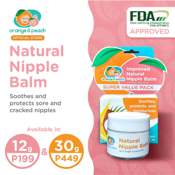 Orange and Peach Natural Nipple Balm Cream Soothing Ointment for Sore