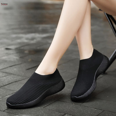 รองเท้าผ้าใบทำงานผู้หญิงแบบไม่ลื่น,รองเท้าบู๊ตนุ่มเหมาะสำหรับตั้งแคมป์ในร่มการเดิน Yan Baobao