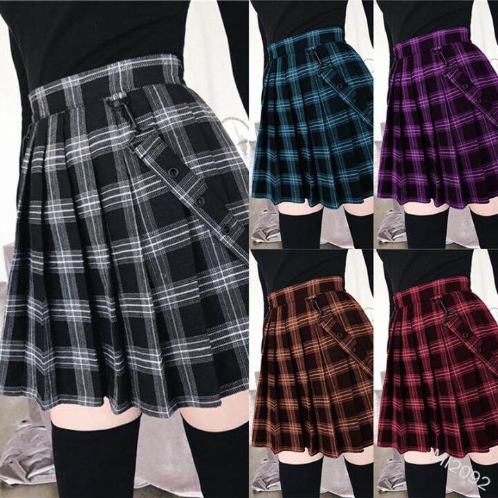 harajuku-gothic-vintage-plaid-skirts-womens-high-waist-pleated-skirt-punk-girl-short-skirt