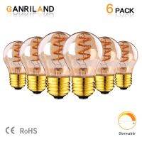 GANRILAND G45 LED E27เกลียวหลอดไฟ Led เส้นใยหลอดไฟหรี่แสงได้เอดิสันโคมไฟที่มีความยืดหยุ่น3วัตต์2200พัน E26ตกแต่งโคมไฟจี้สำหรับบ้าน