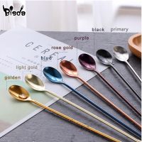 8Colors Mixing Cocktail Spoon Top Grade 201 Stainless steel Gold Silverware Tea-drop Spoons Stirring Spoon Bar Bartender Tools