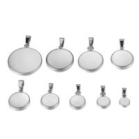 10pcs/Lot 6-30mm Stainless Steel Blank Trays Pendant Settings With Clasps Cabochon Base Bezel For DIY Jewelry Making Supplies