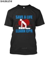 JHPKJNew SAVE A LIFE LEARN CPR EMT EMS Paramedic Mens Black T-Shirt  Gift Print T-shirt,Hip Hop Tee Shirt,NEW ARRIVAL tees sbz85 4XL 5XL 6XL
