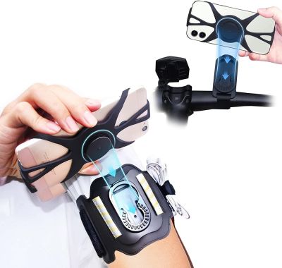 ❈✉ Running Armband Wristband 360°Rotatable Phone Holder Fit 4.5-7 For Samsung Iphone With Card Pockets for Running Cycling