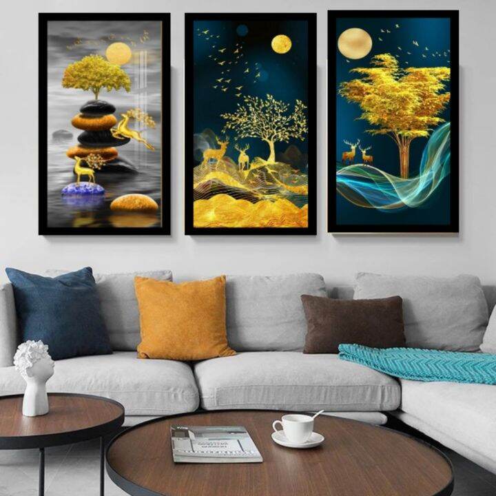 Hiasan Dinding Gold Ukuran 47x31 Hiasan dinding kamar nuansa emas