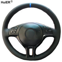 HuiER Hand Sewing Car Steering Wheel Cover For BMW E39 E46 325i E53 X5 Braid on the Steering-Wheel Wear resistant Car Protector