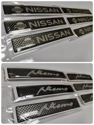 สติ๊กเกอร์เทเรซิ่นนูนอย่างดี พื้นเคฟล่าร์ สำหรับรถ NISSAN ได้ทุกรุ่น nismo sticker ติดรถ แต่งรถ นิสสัน นิสโม้ kevlar เคฟล่าร์ สติกเกอร์ สติกเกอ