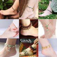 14 Designs Ethnic Jewelry Handmade Braided Vintage Ethnic Anklets New Thailand Meatl Copper Charm Foot Chains