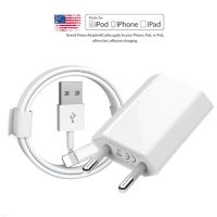 USB Charging Cable EU Wall Charger for iPhone 6S 7 8 14 Plus X XR XS 11 12 13 Pro Max 5S SE Fast Charger Cord 1m 2m 3m USB Cable