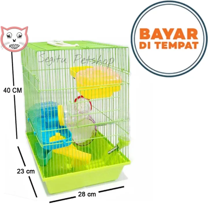 KANDANG HAMSTER BESAR HC 65 HIJAU 3 TINGKAT | Lazada Indonesia