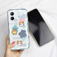 KOSLAM เคสโทรศัพท์โปร่งใสการ์ตูนลายลูกแมวกระต่ายดอกไม้สำหรับ VIVO Y17s Y78 5G Y27 4G 5G Y36 4G 5G Y02 Y35 4G Y16 Y22 Y22S Y56 5G Y77 5G นุ่มสไตล์ใหม่ปลอกโทรศัพท์มือถือ TPU มีในสต็อก