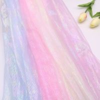 (Star fabric)150X100Cm Glitter Gauze Shiny Line Organza DIY ผ้าคลุมหน้าเจ้าสาว Birdcage ช่อดอกไม้งานแต่งงาน Baby Shower ถ่ายภาพฉากหลังตกแต่ง