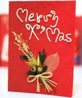 การ์ด Merry Xmas Handmade ลายช่อดอกไม้แห้ง  diy แฮนด์เมด การ์ด ของขวัญ /Card Merry Xmas Handmade striped flower bouquet dry