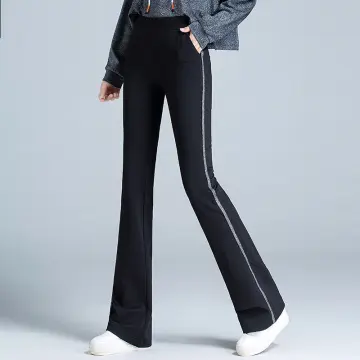 Free Shipping Bootcut Long Pants Women Plus Size Vintage Black
