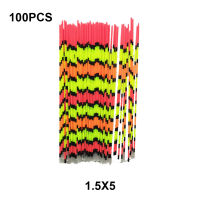 100 Pieces Fishing Float Vertical Buoy Bobber Tail Fluorescent Tackle Stick Daytime Tube Light Weight Indicator