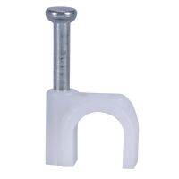 Cable clamps / nail clips, round, for wall mounting, for electrical cables, diameter 6 mm, 98 pieces