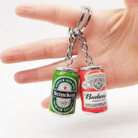 【CW】Simulation Canned Beer Keychain Boy Men Beer Can Keyring Trinket Couples Cool Backpack Decor Jewelry Car Key Accessories Pendant