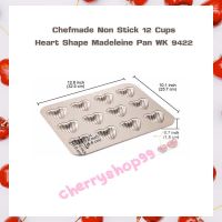 Chefmade Non Stick 12 Cups Heart Shape Madeleine Pan WK 9422  จำนวน 1 ชิ้น ถาดอบ เบเกอรี่ แม่พิมพ์ พิมพ์ทำขนม แม่พิมพ์อบขนม บริการเก็บเงินปลายทาง