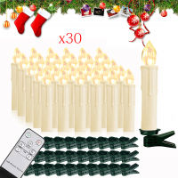 【CW】 PCS Christmas Candle With Timer Remote 2022 New Year Home Decor Candle Flameless Flashing LED Plastic Fake Candles