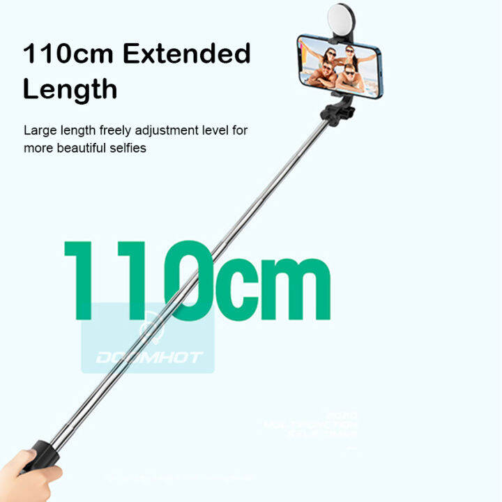 doomhot-selfie-stick-led-เติมแสง-selfie-stick-แบบพกพาตัวยึดแบบยืดได้ขาตตั้งเดสก์ท็อป-selfie-stick-anti-shake-stabilizer-ปรับ360-เคสไอแพดแบบตั้งได้ผู้ถือ-self-วัตถุโบราณเวลา-rod