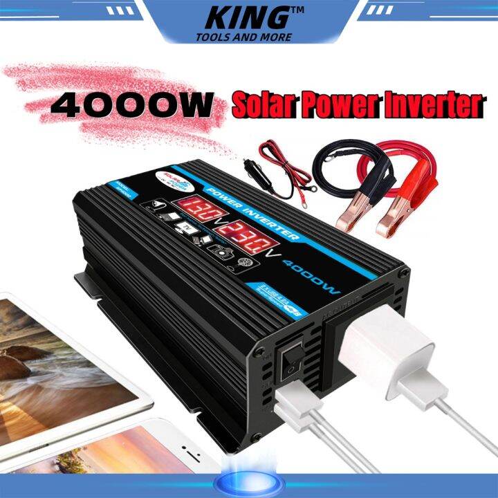 Solar Power Inverter 12V to 220V 4000W Peak Power Converter Car Power