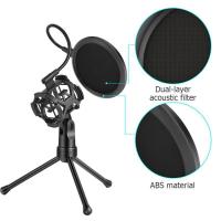 Blowout Mesh Microphone Stand Tripod With Adjustable Desktop Mic For Studio Recording Vocals Voice, YouTube