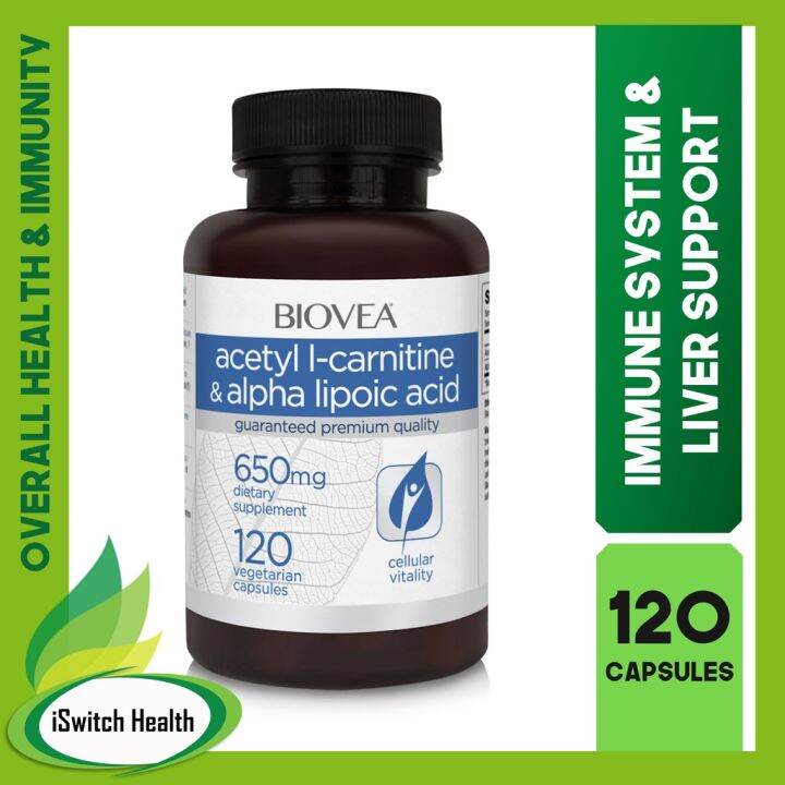 Biovea Acetyl LCarnitine & Alpha Lipoic Acid (650mg) 120 CapsulesSjq