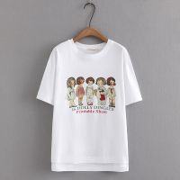 【มีไซส์ใหญ่】Plus Size XL-4XL Womens Short Sleeve Summer T-shirts Oversized Cute Printed Female Tops Casual Top Fashion Tee