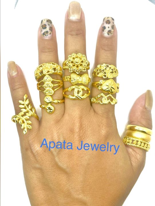 apata-jewelry-แหวนทองชุบ-ชุบทองแท้ไม่ลอกไม่ดำ-ขนาด2สลึง-ลายใบมะกอก-แหวนทอง-ทองเยาวราช-ชุบทอง-ทองไมครอน-ฝีมือช่างทอง-จากบล็อคทองแท้-สวยเหมือน้