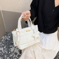 High-end Texture Casual Small Bag Female Solid Color All-Match Embossed Shoulder Bag Casual Commuter Messenger Bag Biscu 【AUG】
