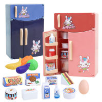 Cute Children Simulation Refrigerator Food Kitchen Toys Kids Pretend Role Play Toy Set Play House Girls Toy Gift Furniture