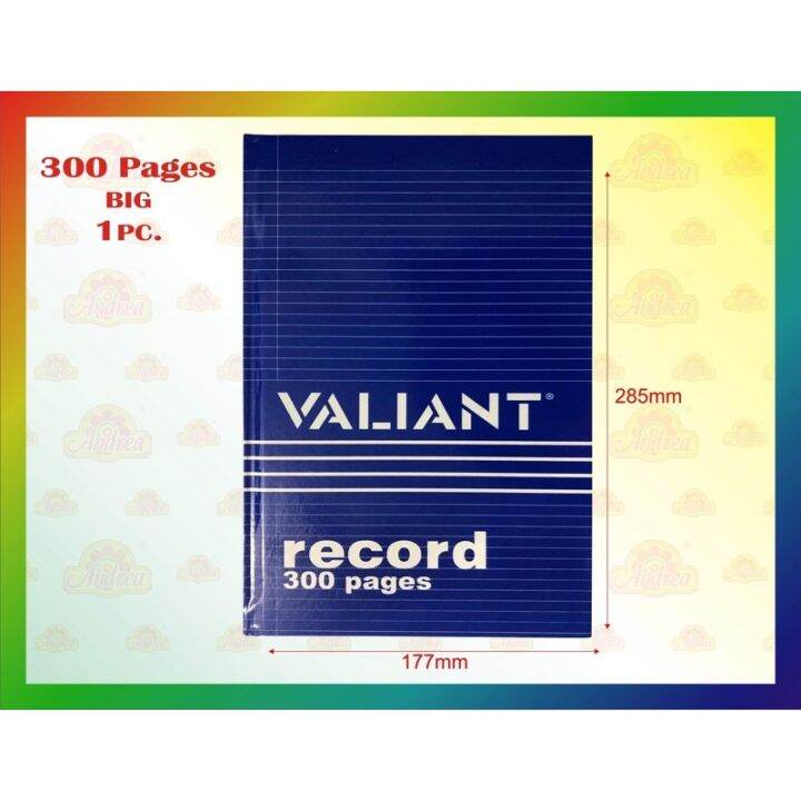 Valiant Record Book junior & big sizes 150 pages 200 pages 300 pages