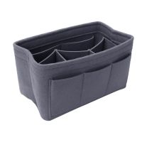 【CC】 Felt Makeup Organizer Insert Handbag Multi-functional Toiletry Storage