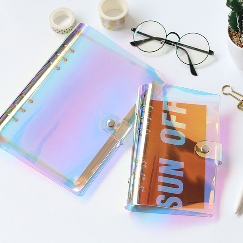 A5 A6 A7 PVC Laser Binder Loose Notebook Diary Loose Leaf Stationery FM 
