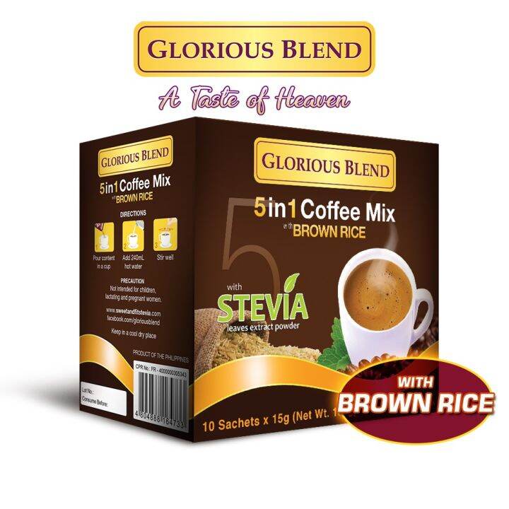 GLORIOUS 5IN1 BROWN RICE COFFEE (10 Sachets) Lazada PH