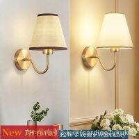 hyfvbujh◈◕♚ Wall Lamp Fabric Lampshade Sconces for Bedroom Bedside Hotel Room Stairs Decoration E27