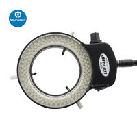 144 LED Miniscope Ring Light Microscope Illuminator พร้อมอะแดปเตอร์ไฟ0-100 โคมไฟปรับได้สำหรับกล้องจุลทรรศน์สเตอริโอและกล้อง