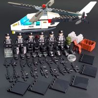 Compatible with LEGO Flying Tigers Helicopter Hummer Vehicle Special Forces Minifigure Off-Road Vehicle SWAT Doll Toy Building Blocks