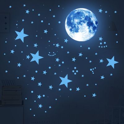 [24 Home Accessories] เรืองแสงในที่มืดเพดานดาวสติกเกอร์เรืองแสงเรืองแสงจุดสติ๊กเกอร์ติดผนังเด็กเด็กเนอสเซอรี่ห้องนอนตกแต่ง
