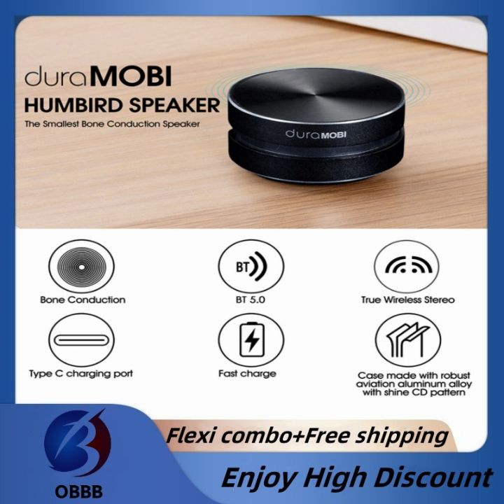 Dura Mobi Wirelessly Bt Speaker Bone Conduction Speakers Mini Portable Loud Stereo Sound Built
