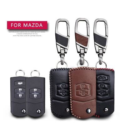 npuh Leather Car Key Case Cover For Mazda 2 3 5 6 CX5 CX-5 M2 M3 M5 M6 Protection Key Shell Skin Bag Only case