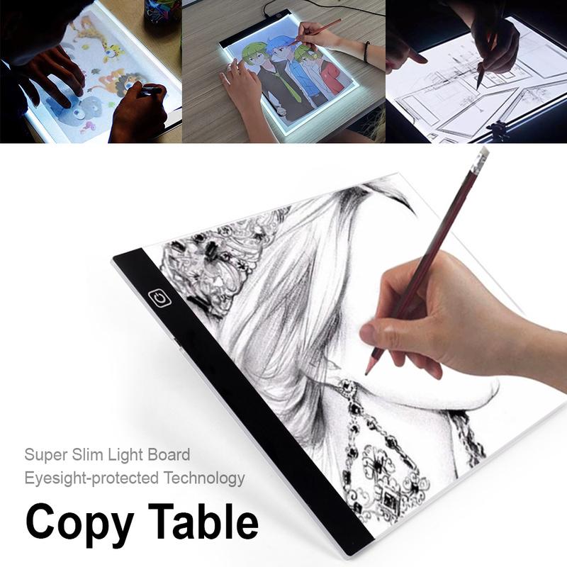 Pochoir Animation Aeloa Portable A4 Tracing LED Copy Board Light Box Ultra-Mince Réglable LED Trace Light Pad pour Tatouage Dessin Streaming Croquis 