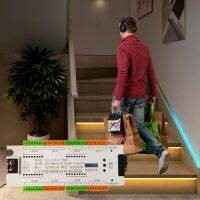 ∋♧✇ Stair Motion Sensor Controller 32 Channel PIR Step Stairs Dimmer For 12V 24V Single Color LED Strip Lights