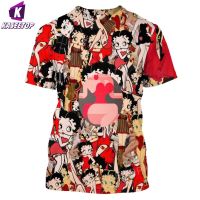 【HOT】﹉ Men/Women Print T Shirt Cartoon Anime Boop-S Gril Short-Sleeved Plluover Student Top